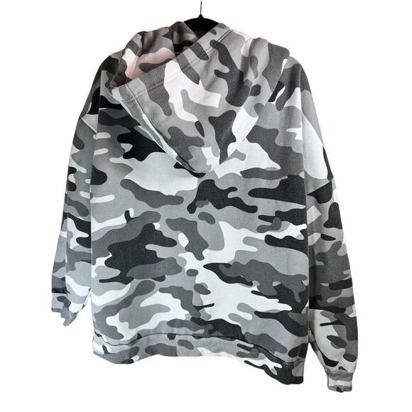 Authentic Wear Distressed American Flag Camouflage Hoodie. Grey. Size XL - Picture 10 of 10